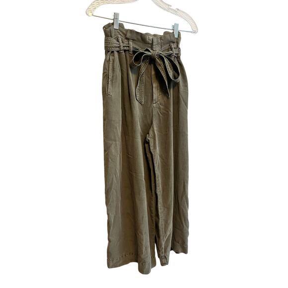 By Anthropologie Blythe Wide-Leg Cropped Pants In Moss Green Size: 6 (Small) - Picture 5 of 8